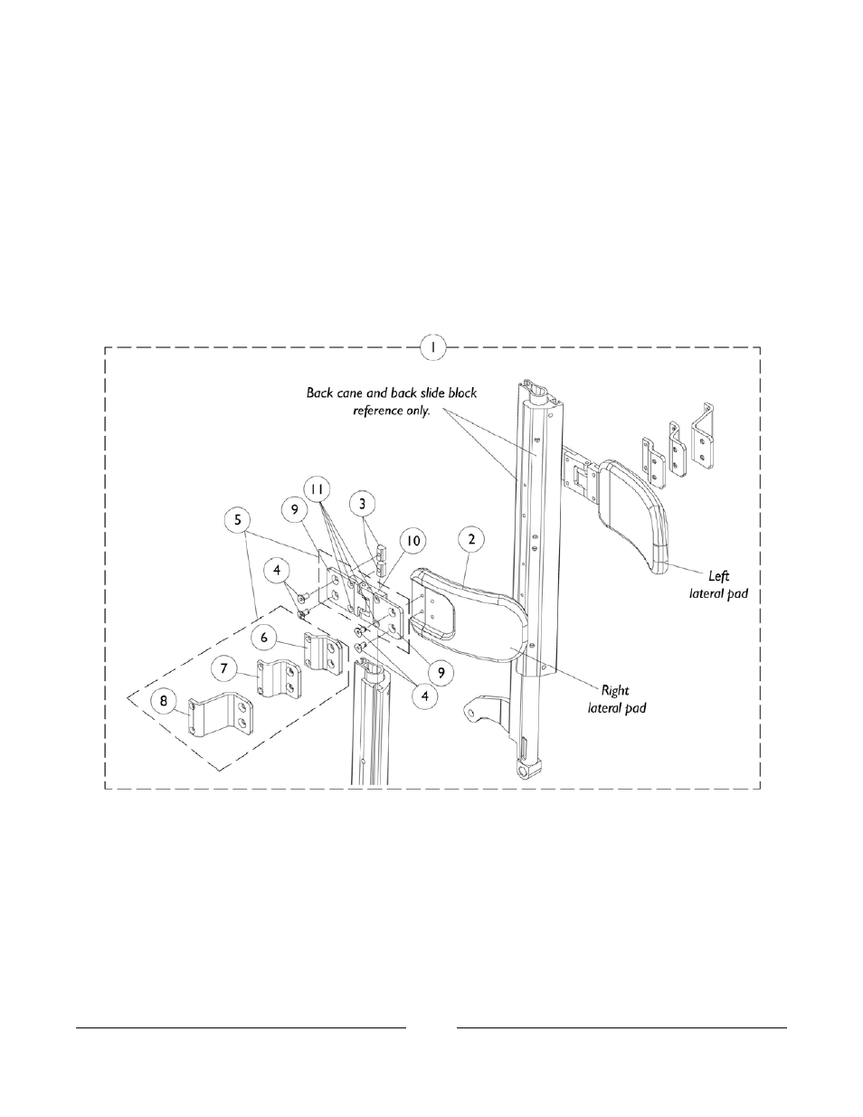 Lateral support assembly for extruded canes | Invacare 2GTR User Manual | Page 153 / 176