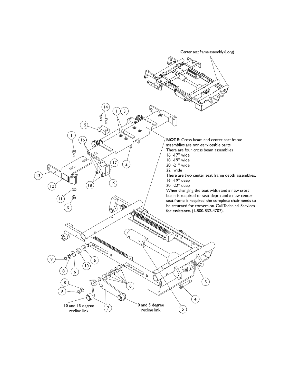 Center seat frame assembly | Invacare 2GTR User Manual | Page 25 / 176