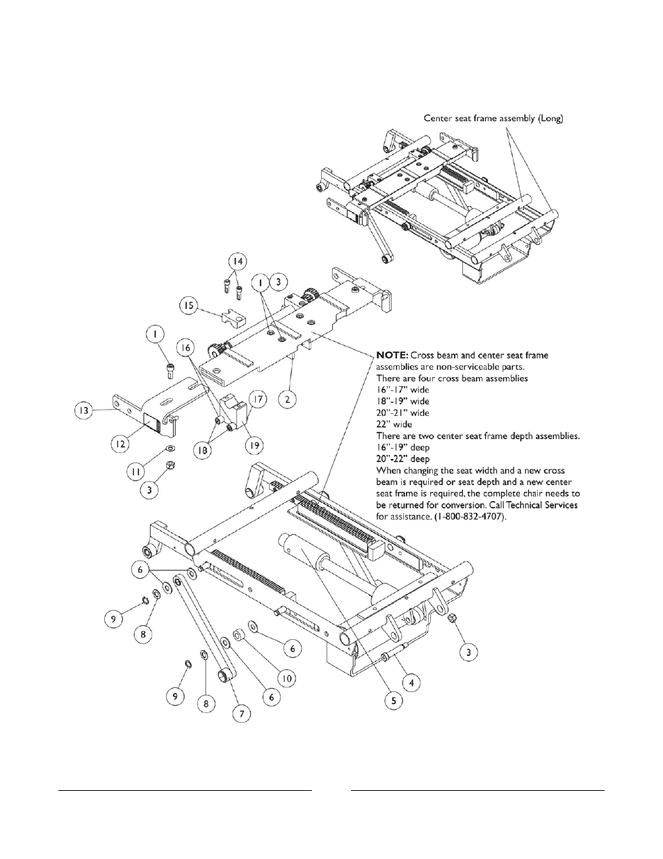 Center seat frame assembly | Invacare 2GTR User Manual | Page 27 / 176