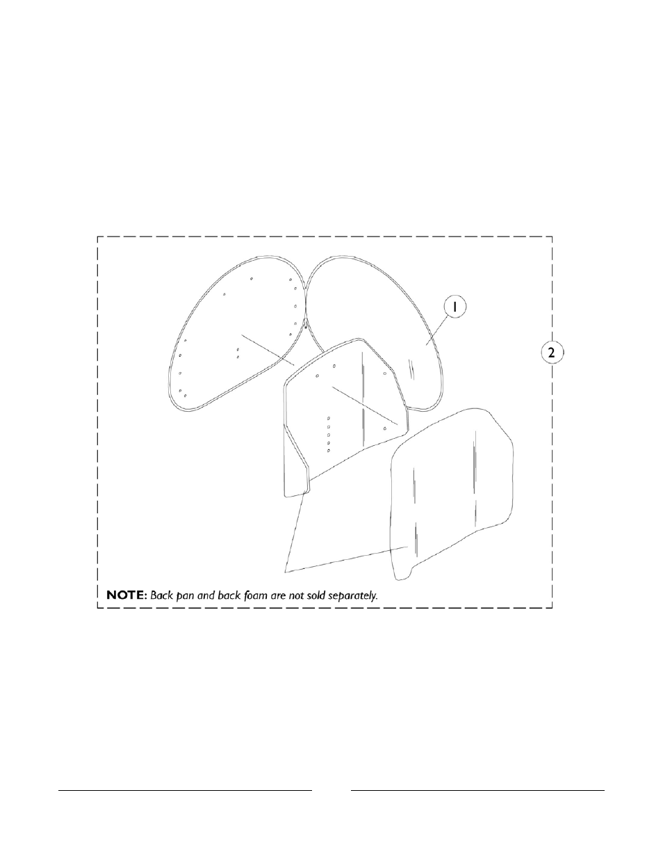 Profile back without mounting hardware | Invacare 2GTR User Manual | Page 53 / 176