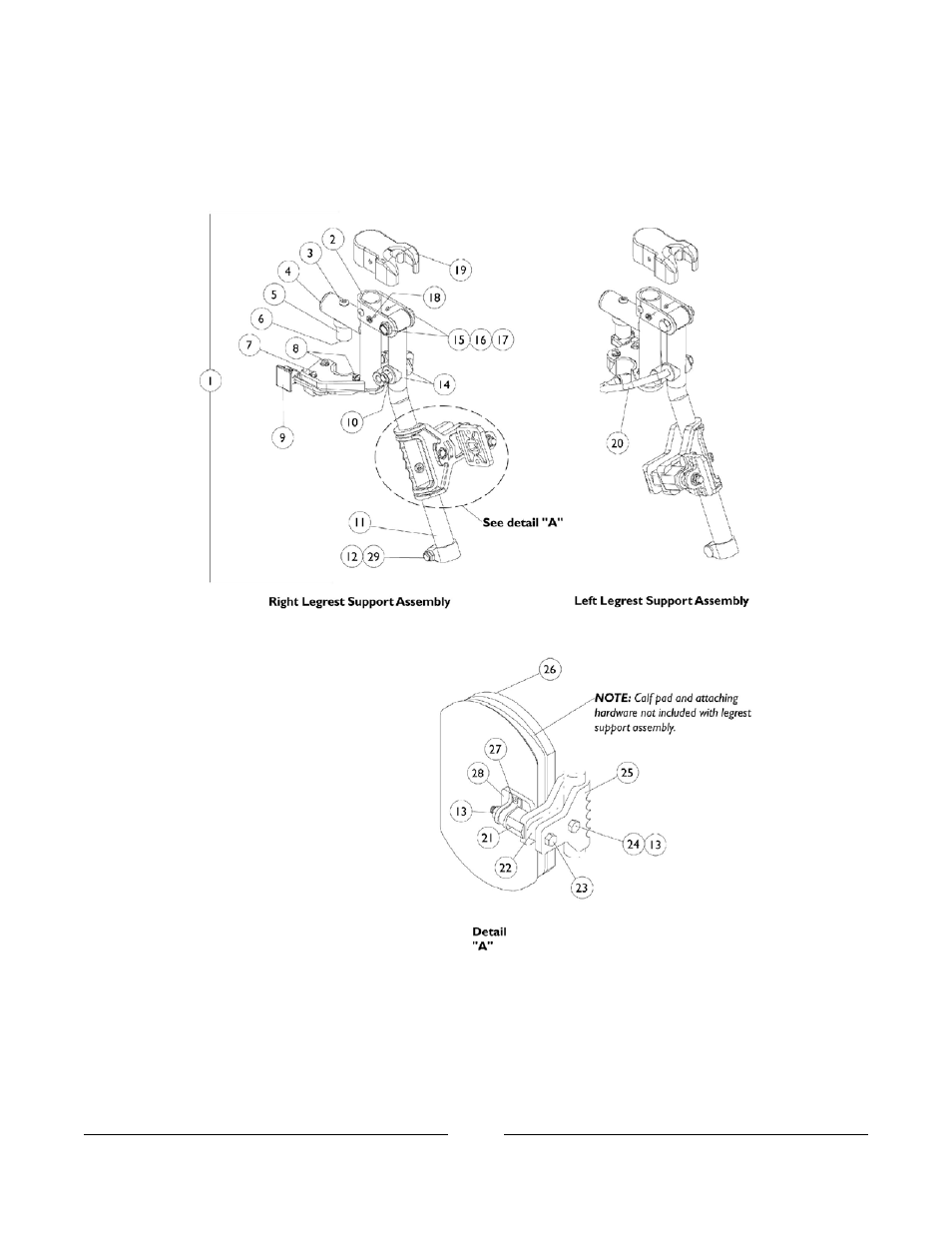 At5544p legrest supports - mechanical, Sector style) 16"-22" wide chairs | Invacare 2GTR User Manual | Page 86 / 176