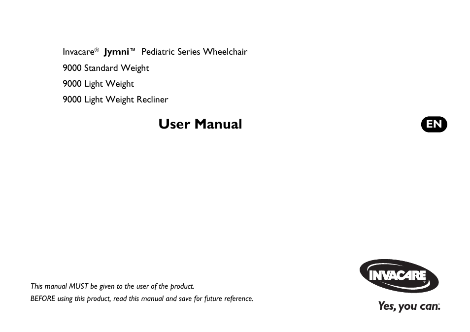 Invacare 9000 STANDARD WEIGHT User Manual | 72 pages