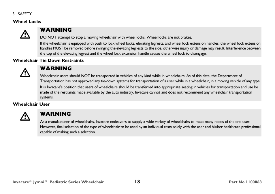 Invacare 9000 STANDARD WEIGHT User Manual | Page 18 / 72