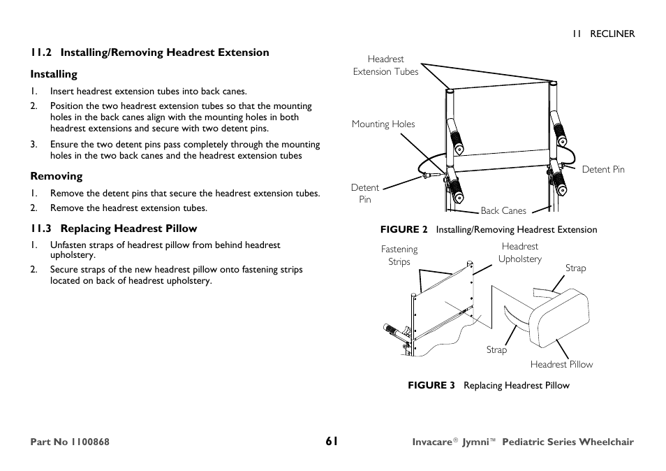 Invacare 9000 STANDARD WEIGHT User Manual | Page 61 / 72