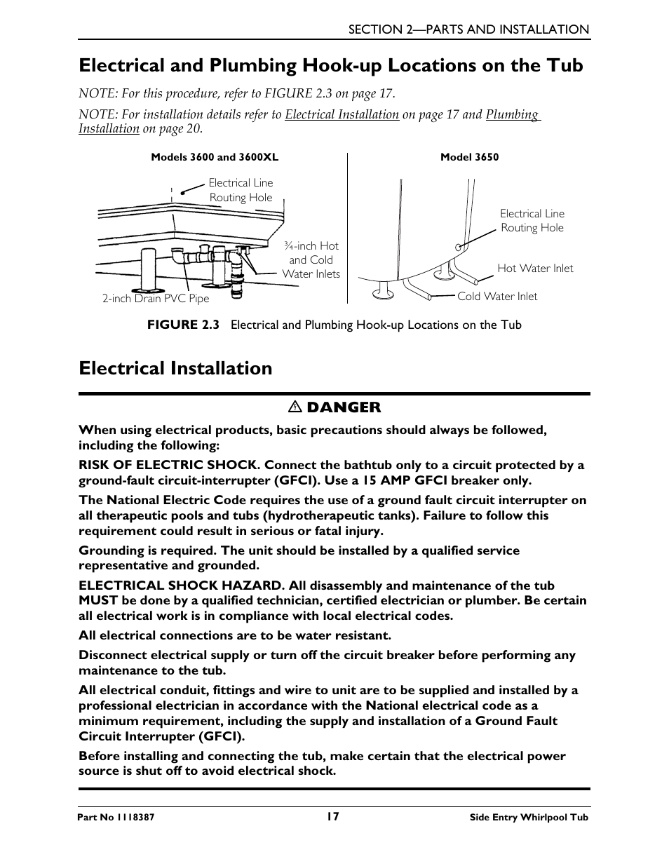 Electrical installation, Refer to electrical and | Invacare 3600XL User Manual | Page 17 / 36