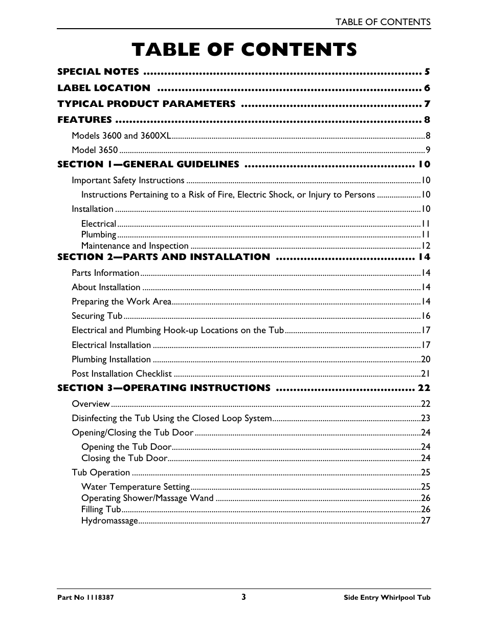 Invacare 3600XL User Manual | Page 3 / 36