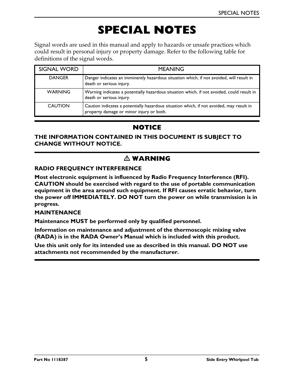 Special notes | Invacare 3600XL User Manual | Page 5 / 36