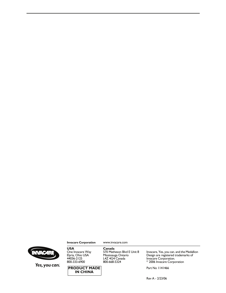 Invacare 6027 User Manual | Page 8 / 8