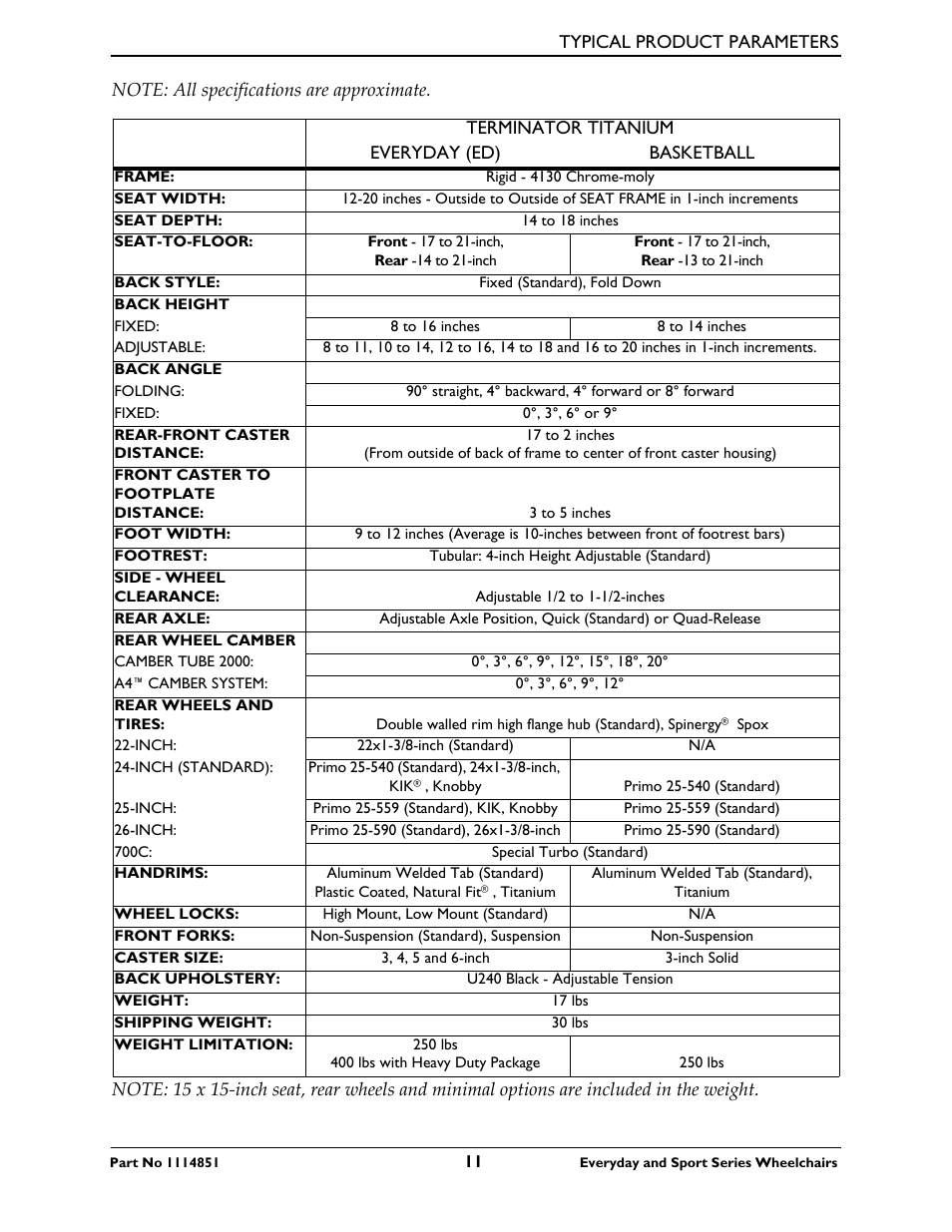 Invacare Top End X-Terminator QR User Manual | Page 11 / 76