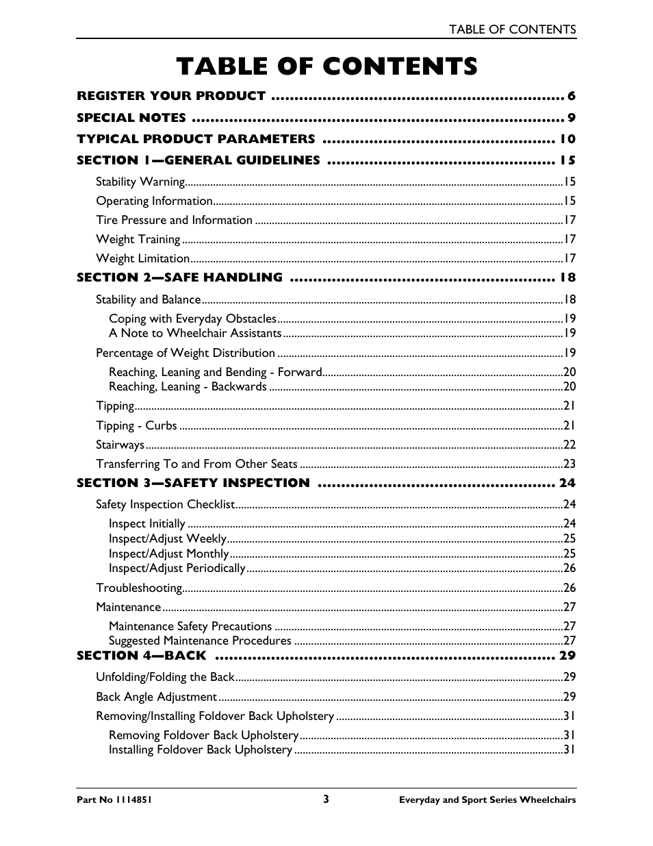 Invacare Top End X-Terminator QR User Manual | Page 3 / 76