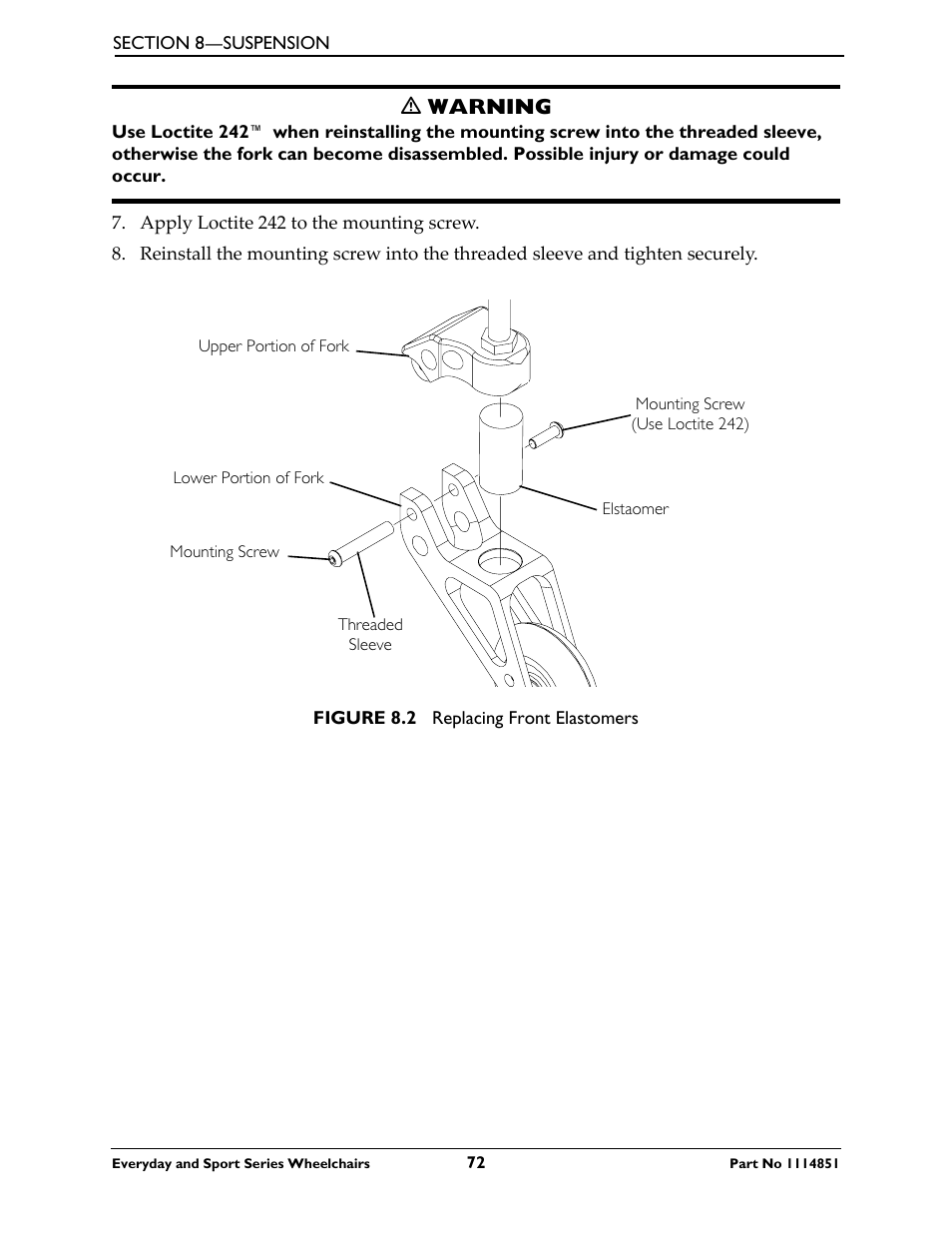 Ƽ warning | Invacare Top End X-Terminator QR User Manual | Page 72 / 76