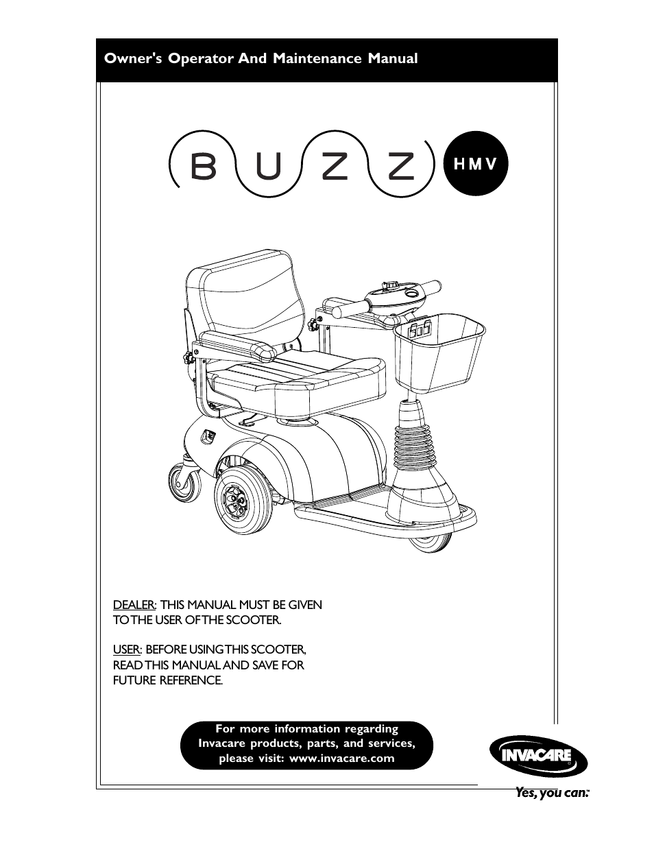 Invacare BUZZ HMV User Manual | 52 pages