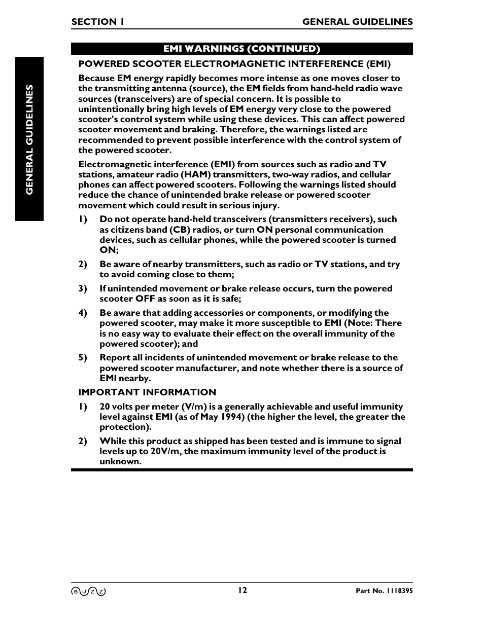 Invacare BUZZ HMV User Manual | Page 12 / 52