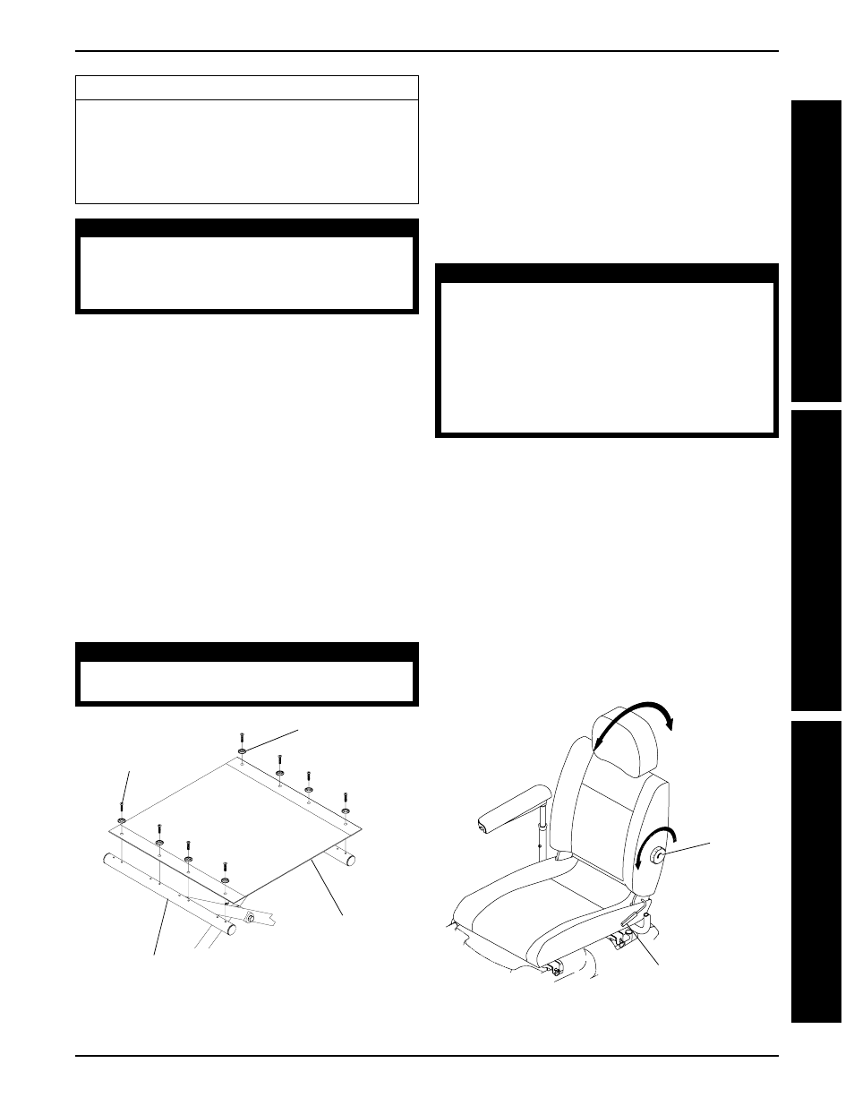 Adjusting captain's seat (figure 2), Replacing seat upholstery (figure 1) | Invacare IIBASIC User Manual | Page 29 / 60