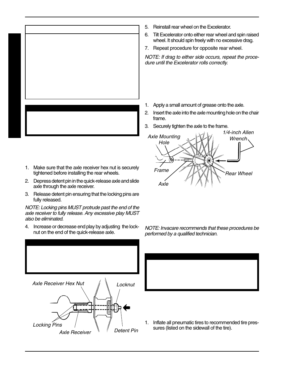 Tire pressure, Determining/adjusting toe in/toe out (figure 3) | Invacare Excelerator XLT 2000 User Manual | Page 12 / 36