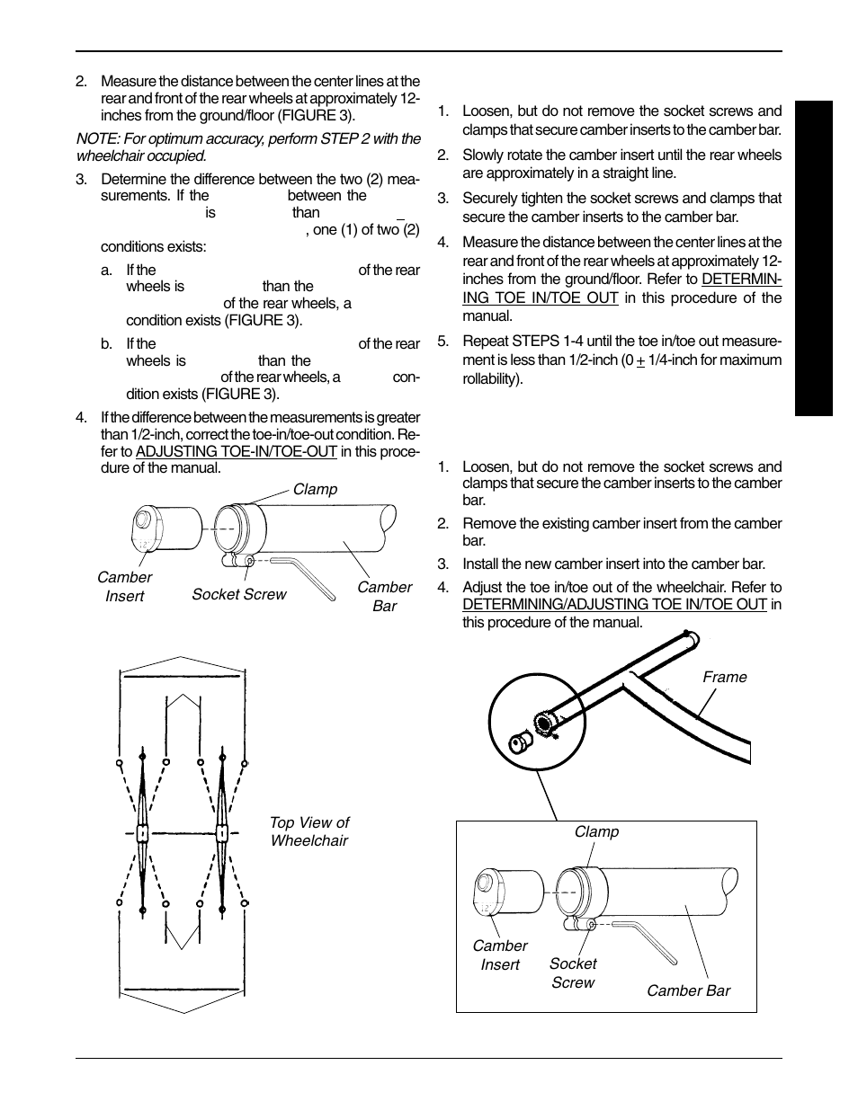 Replacing camber inserts (figure 4) | Invacare Excelerator XLT 2000 User Manual | Page 13 / 36