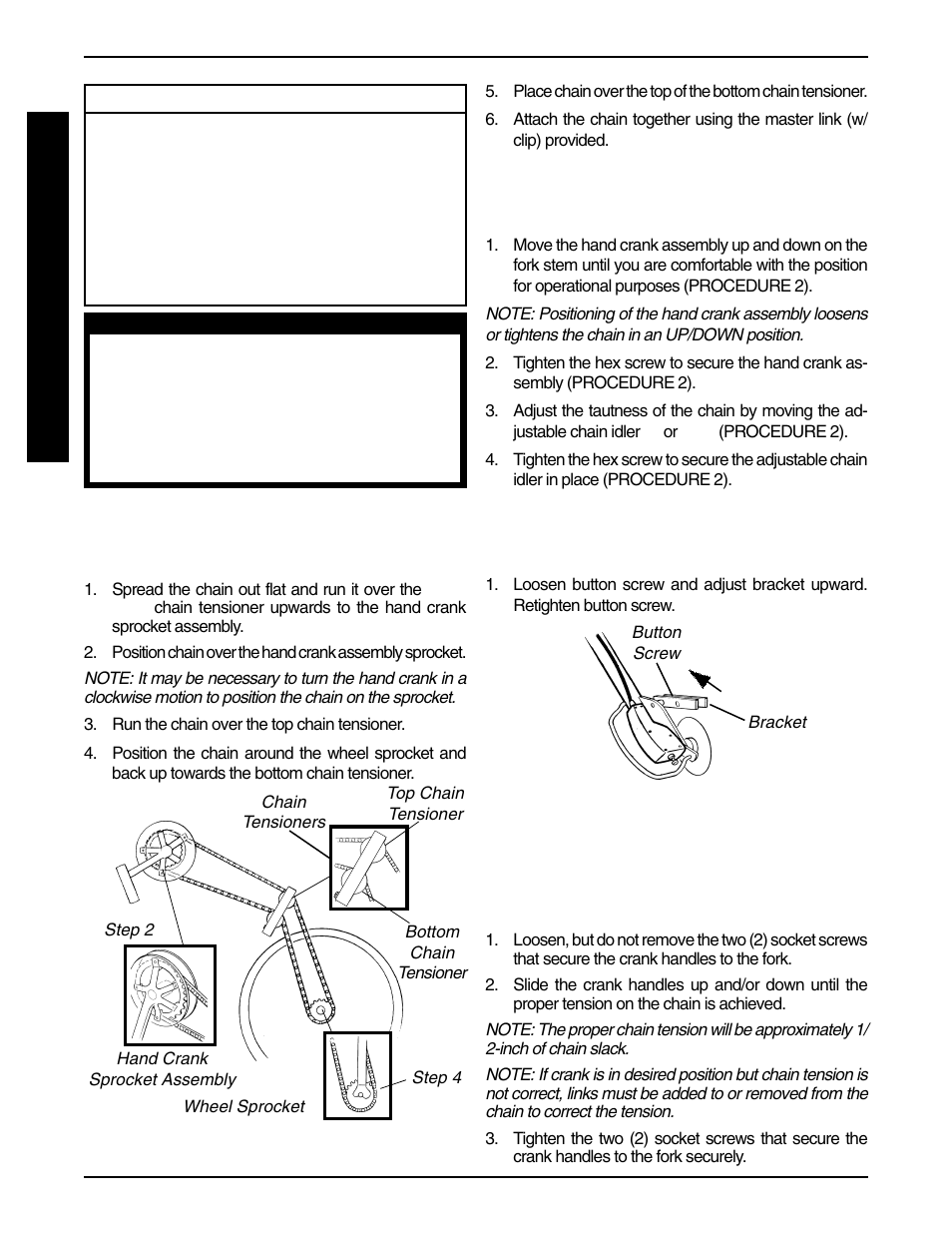 Excelerator/li'l excelerator chain adjustment, Excelerator chain stay adjustment (figure 2) | Invacare Excelerator XLT 2000 User Manual | Page 20 / 36