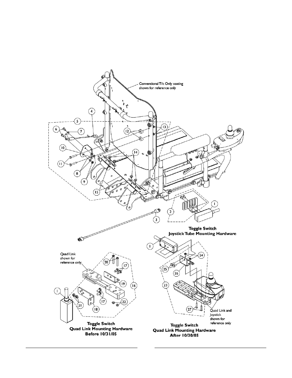 Trss toggle and mounting hardware | Invacare Formula TRE User Manual | Page 106 / 174