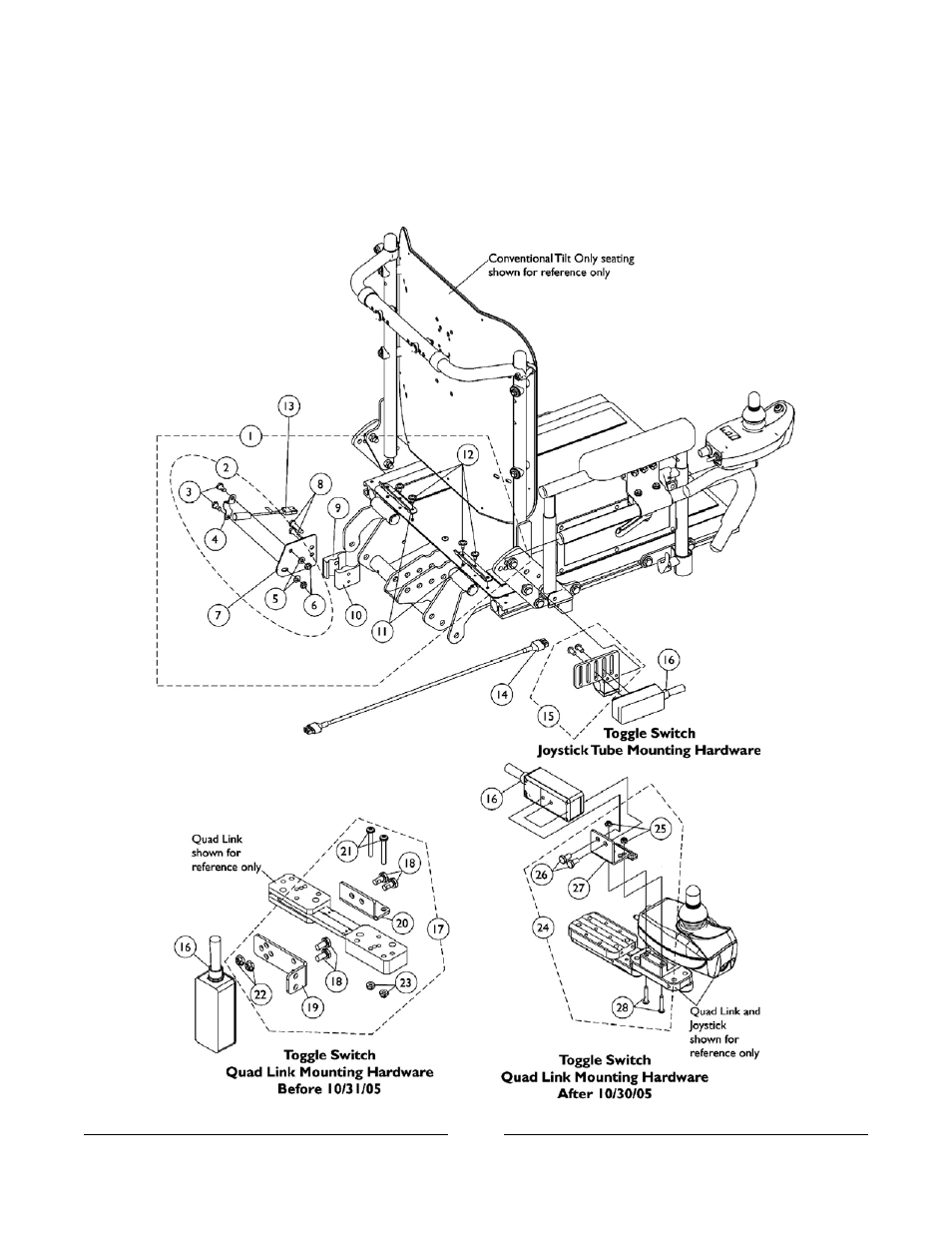 Trss toggle and mounting hardware | Invacare Formula TRE User Manual | Page 108 / 174