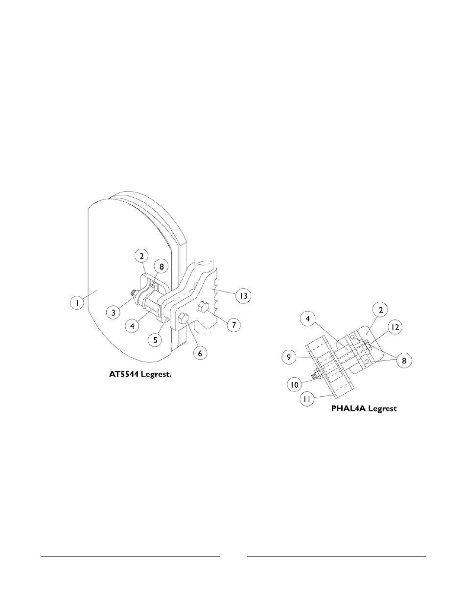 Front riggings - calf pads w/ attaching hardware | Invacare Formula TRE User Manual | Page 38 / 174