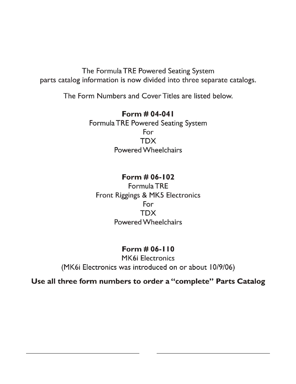 A: read this first (this catalog is different!) | Invacare Formula TRE User Manual | Page 7 / 174