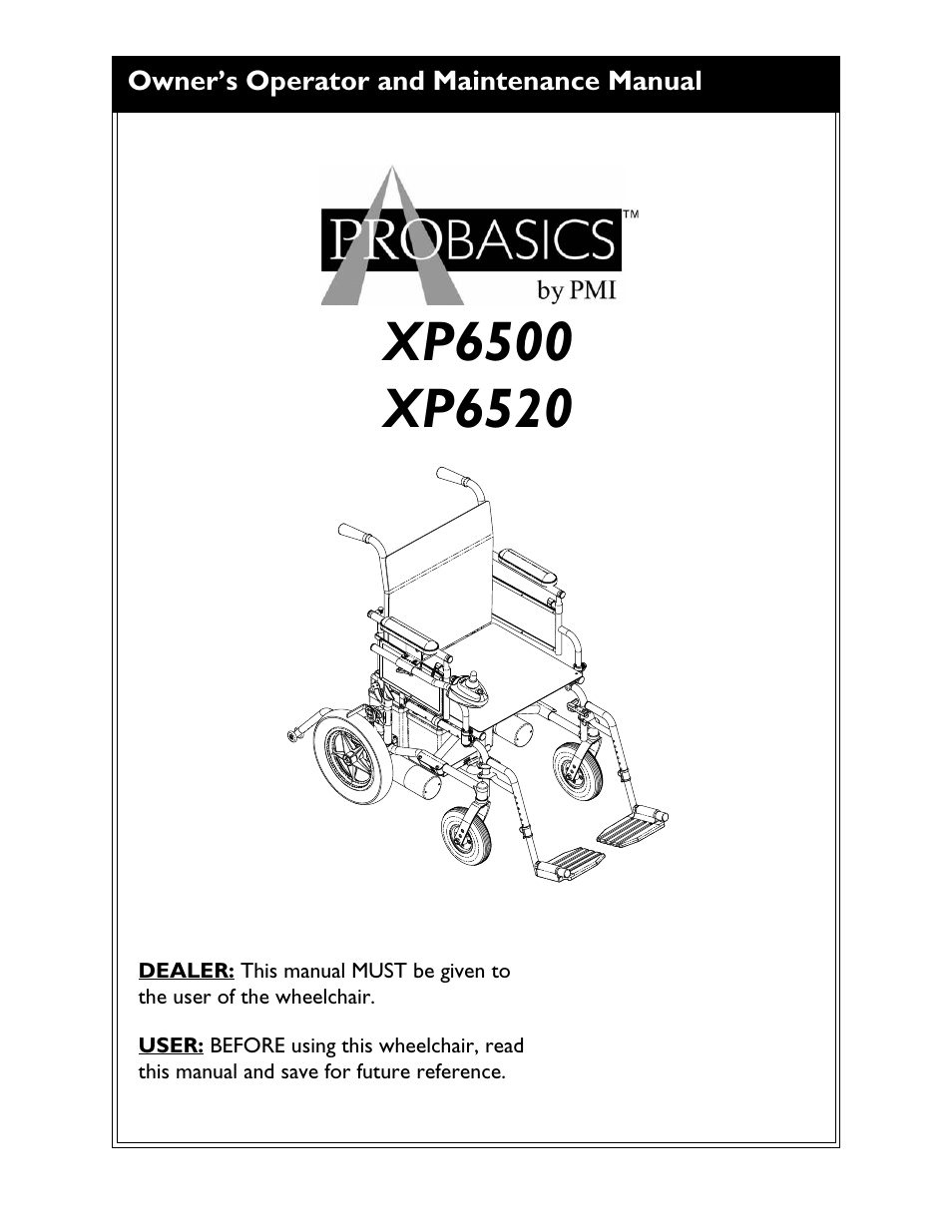 Invacare Wheelchair XP6500 User Manual | 64 pages