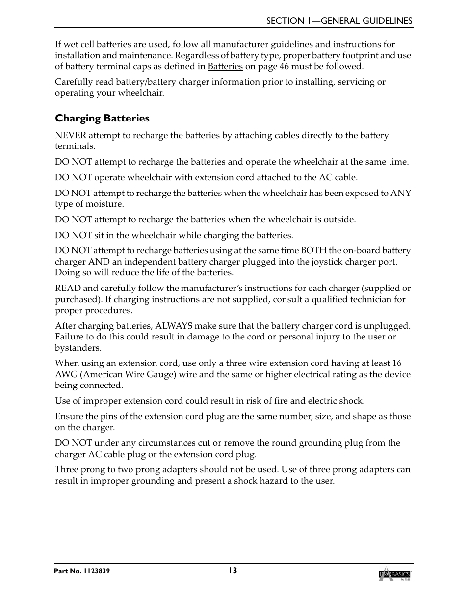 Charging batteries | Invacare Wheelchair XP6500 User Manual | Page 13 / 64