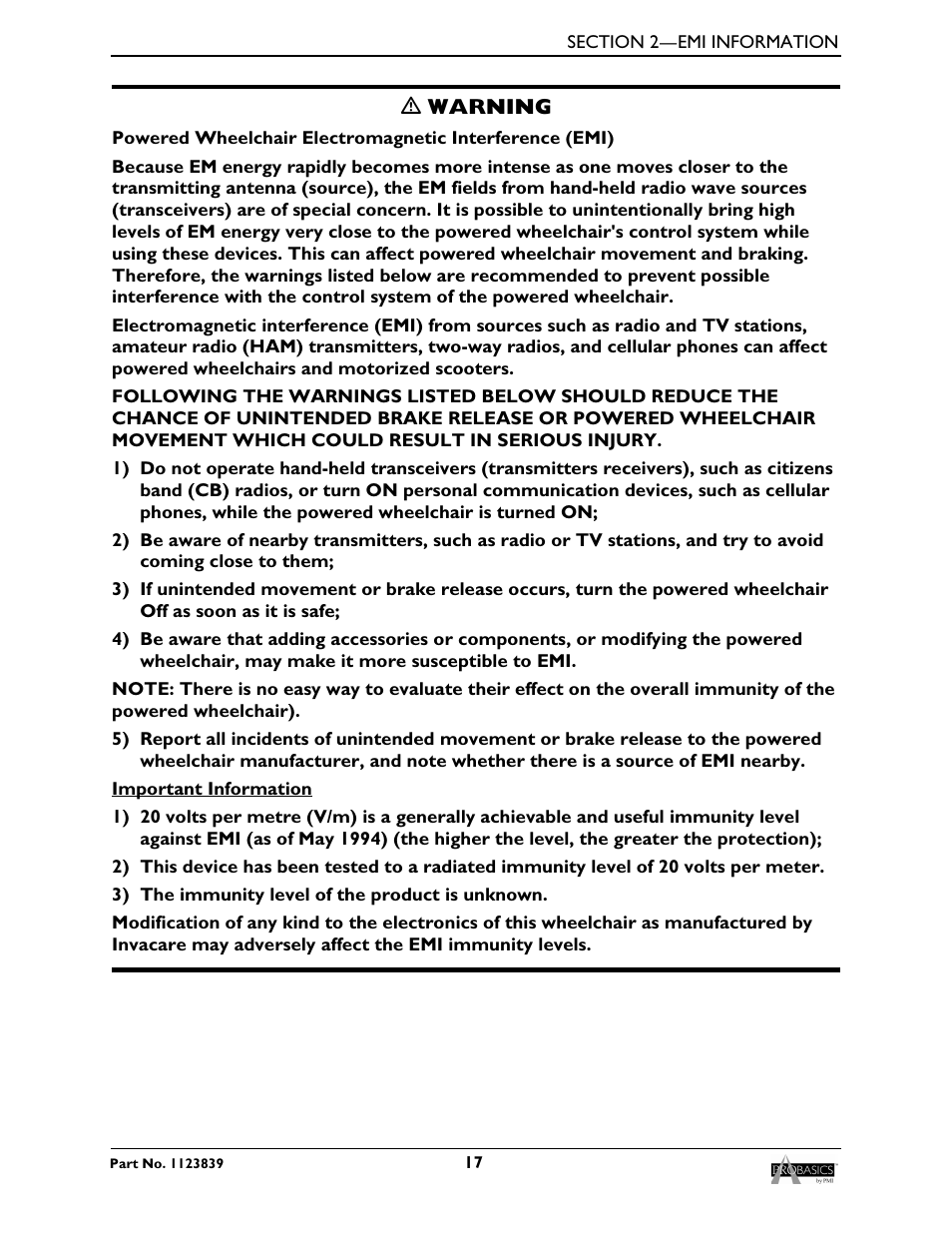 Invacare Wheelchair XP6500 User Manual | Page 17 / 64