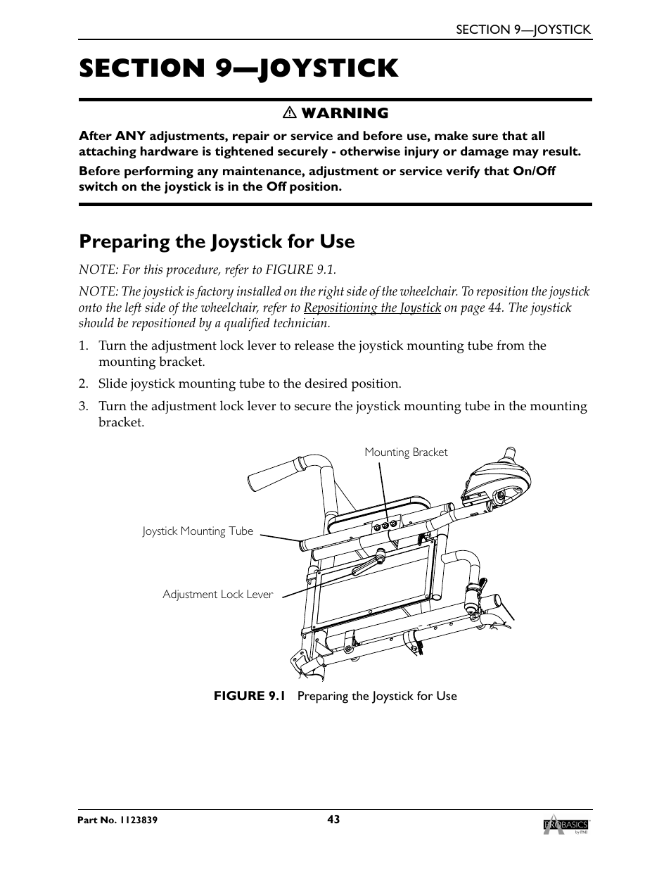 Preparing the joystick for use | Invacare Wheelchair XP6500 User Manual | Page 43 / 64