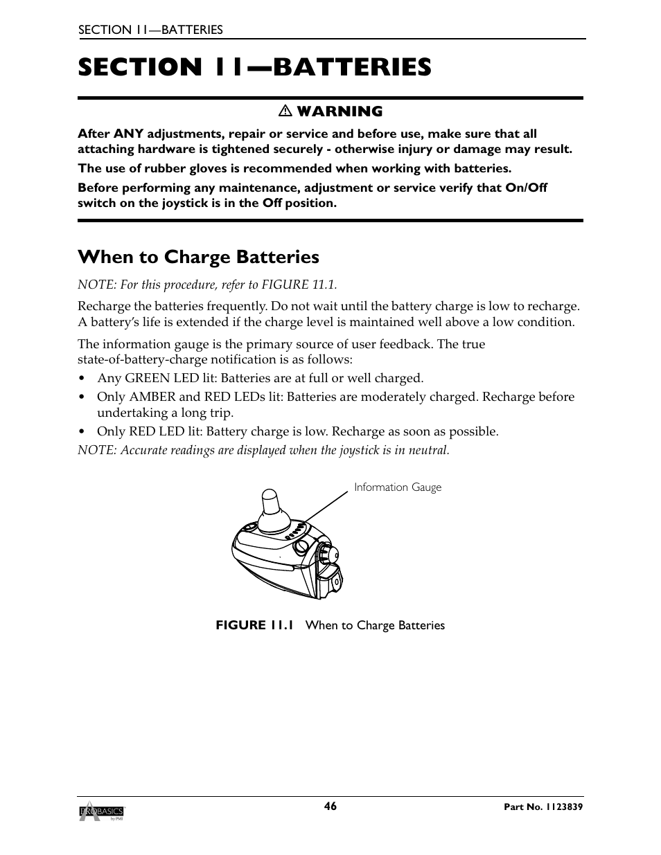 Section 11—batteries, When to charge batteries | Invacare Wheelchair XP6500 User Manual | Page 46 / 64