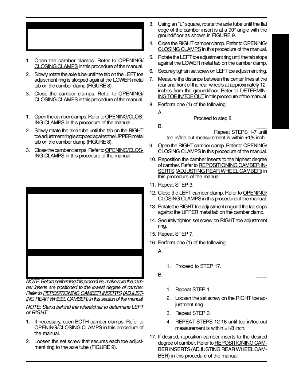 Adjusting the axle tube (figure 9) | Invacare F-6S User Manual | Page 23 / 52