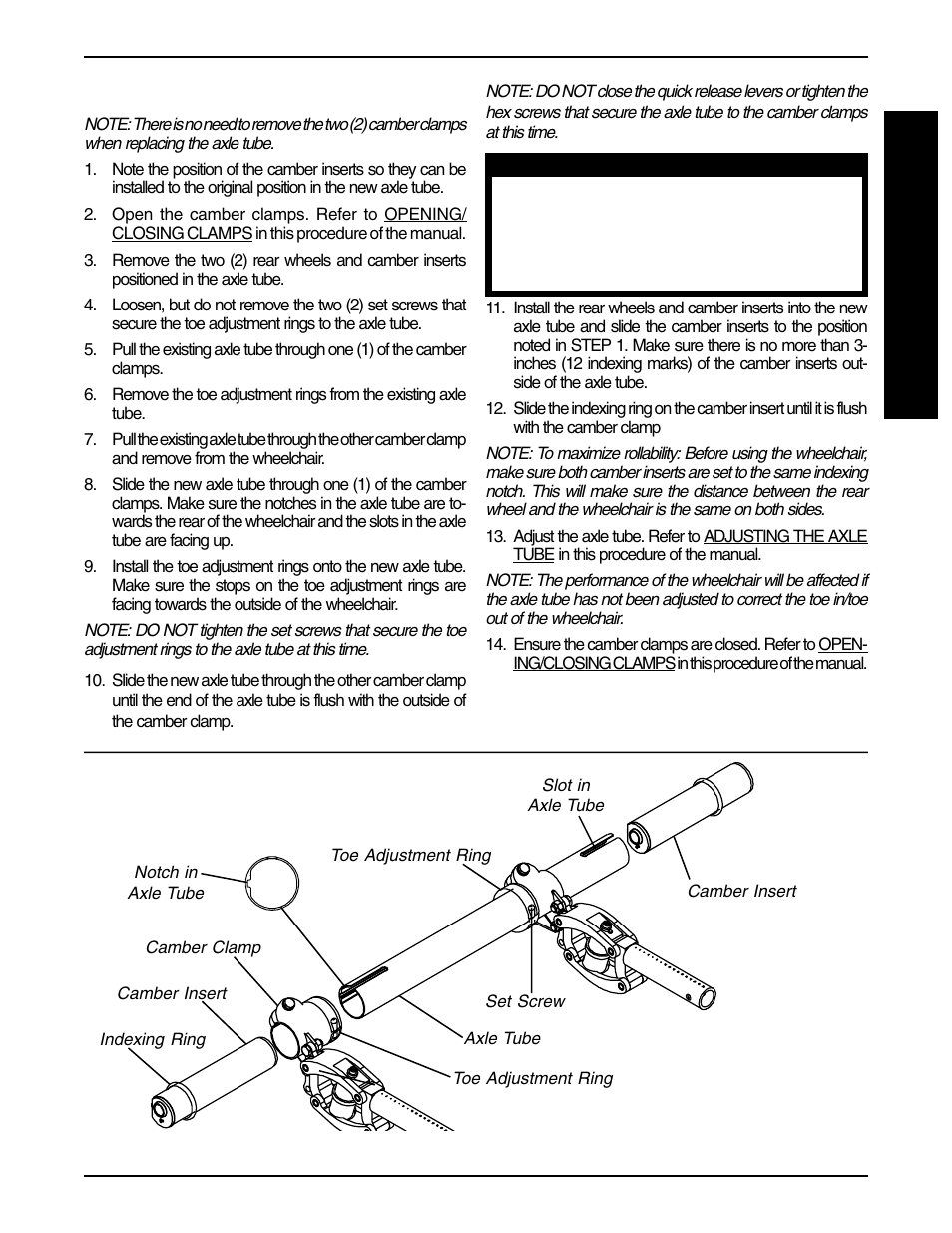 Replacing axle tube (figure 13) | Invacare F-6S User Manual | Page 27 / 52