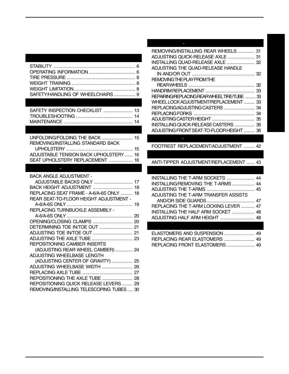 Invacare F-6S User Manual | Page 3 / 52