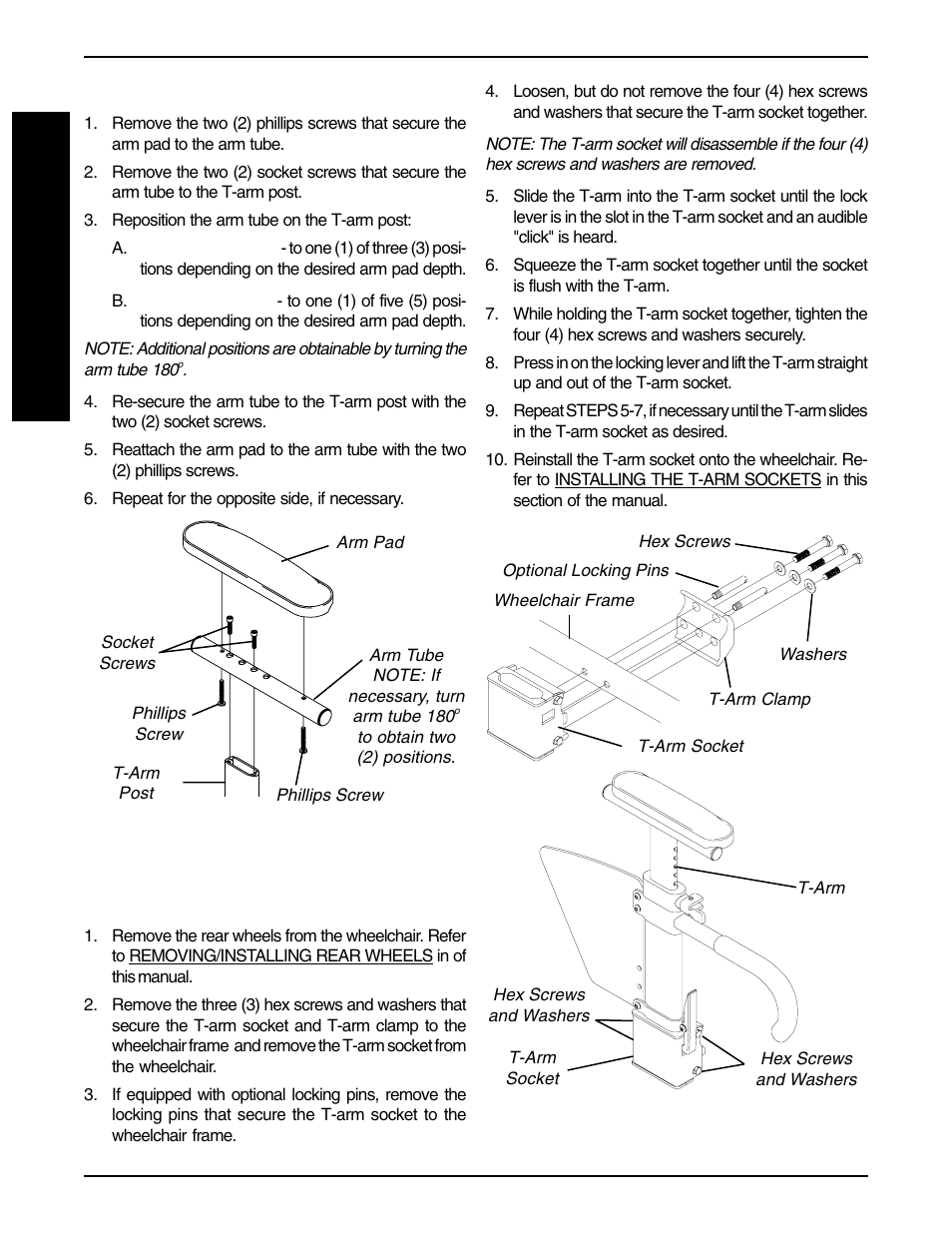 A r m s | Invacare F-6S User Manual | Page 46 / 52