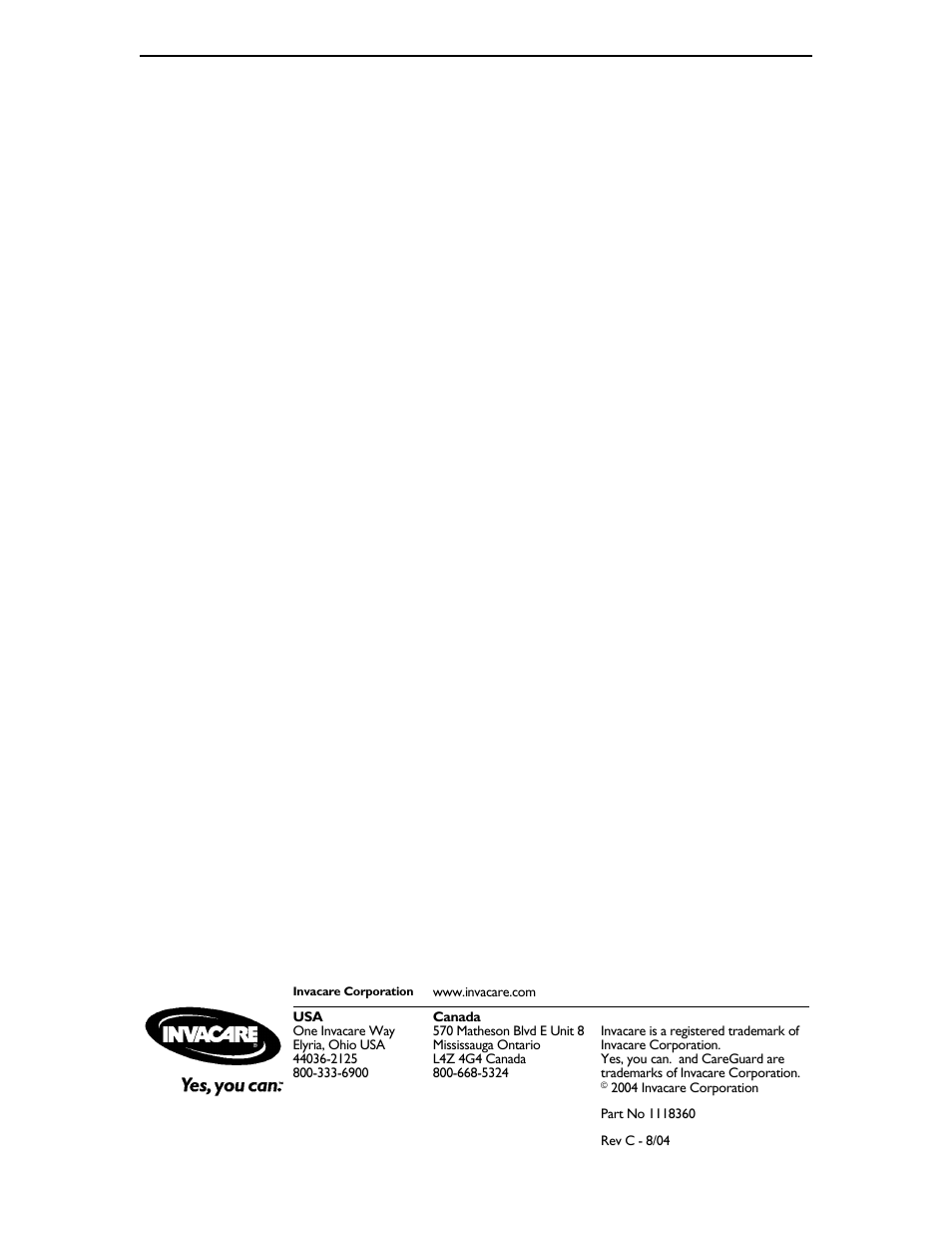 Invacare 95-2 User Manual | Page 20 / 20