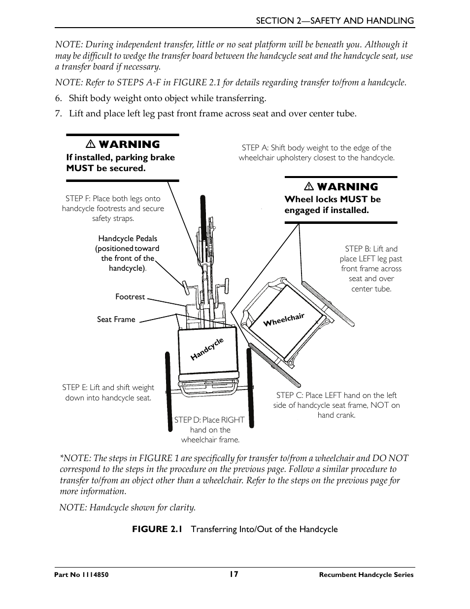 Ƽ warning | Invacare Force User Manual | Page 17 / 76