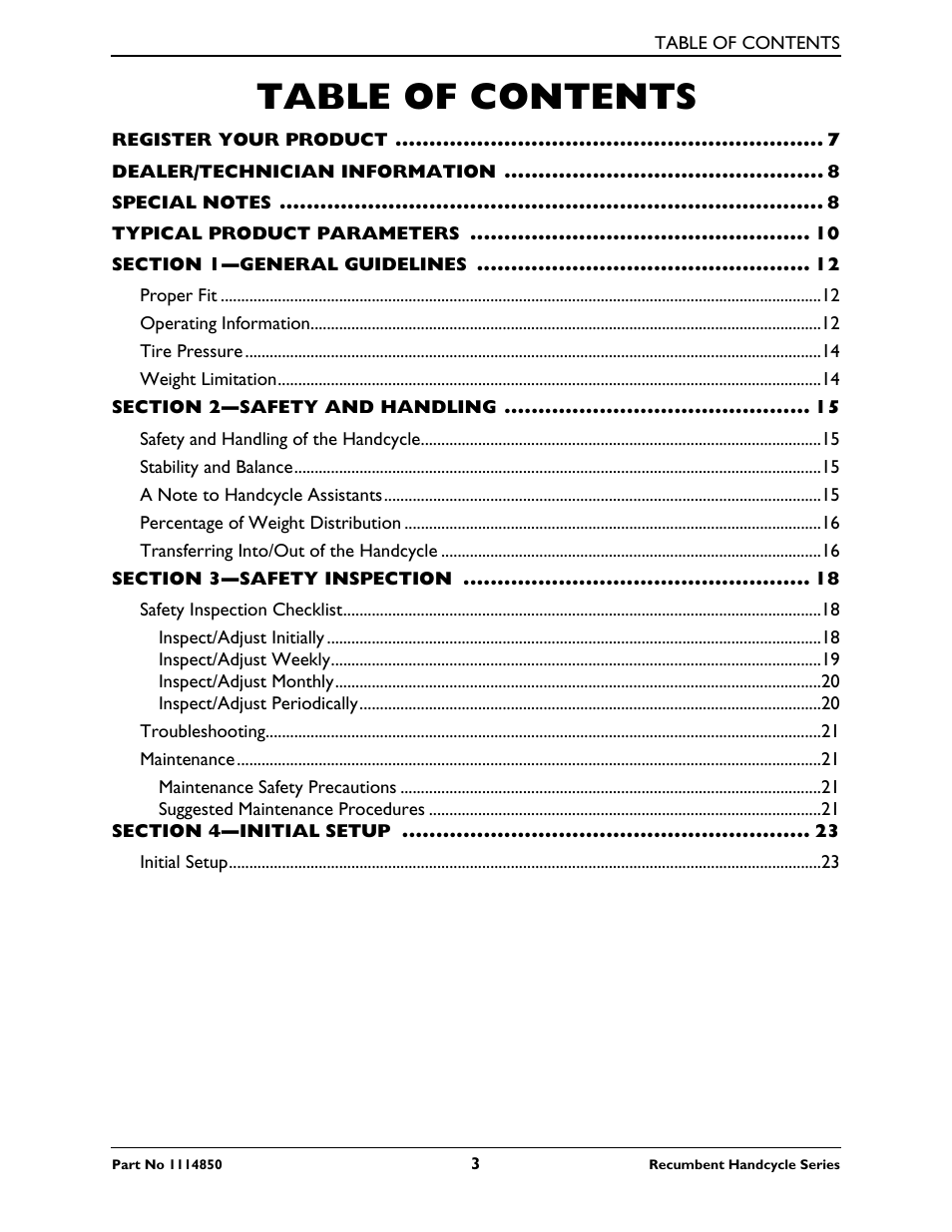 Invacare Force User Manual | Page 3 / 76