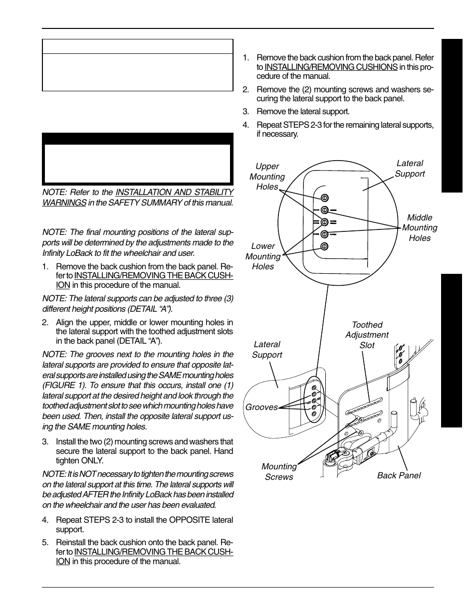 Invacare Infinity LoBack Support User Manual | Page 7 / 16