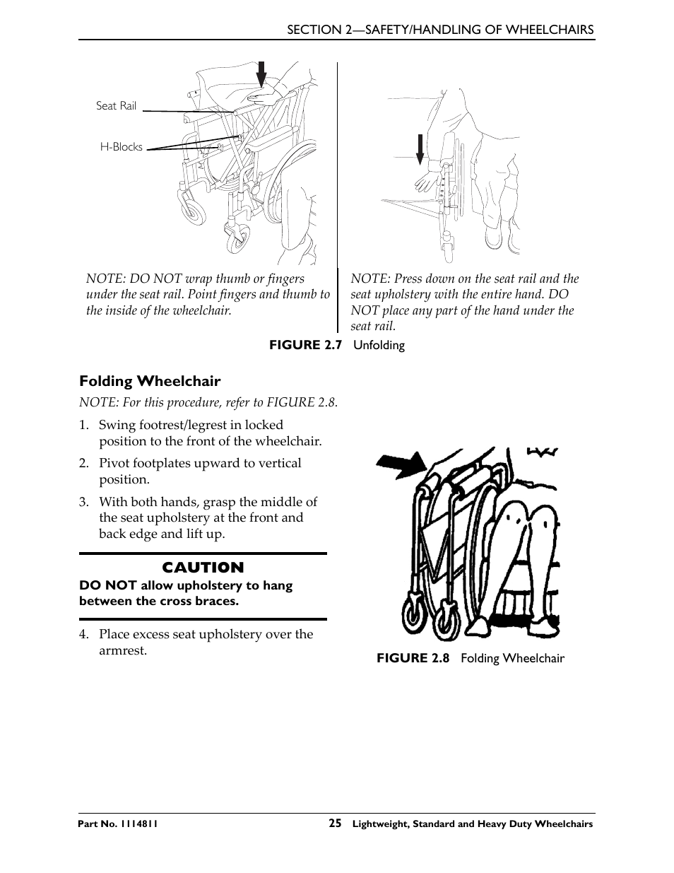 Folding wheelchair | Invacare Lightweight User Manual | Page 25 / 64