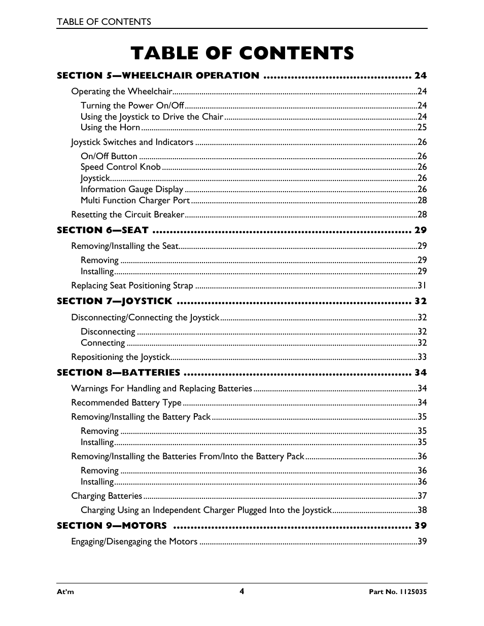 Invacare At'm User Manual | Page 4 / 44