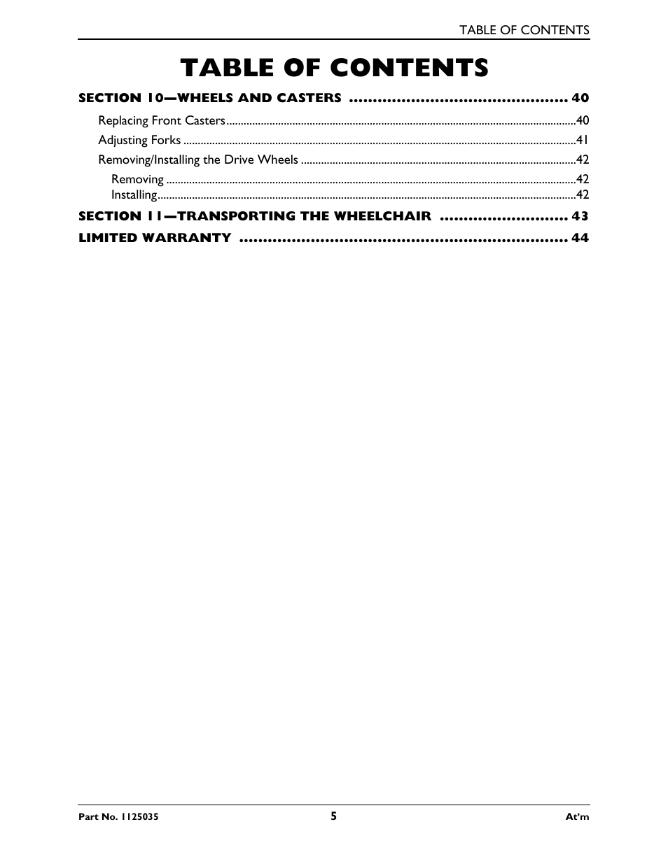 Invacare At'm User Manual | Page 5 / 44