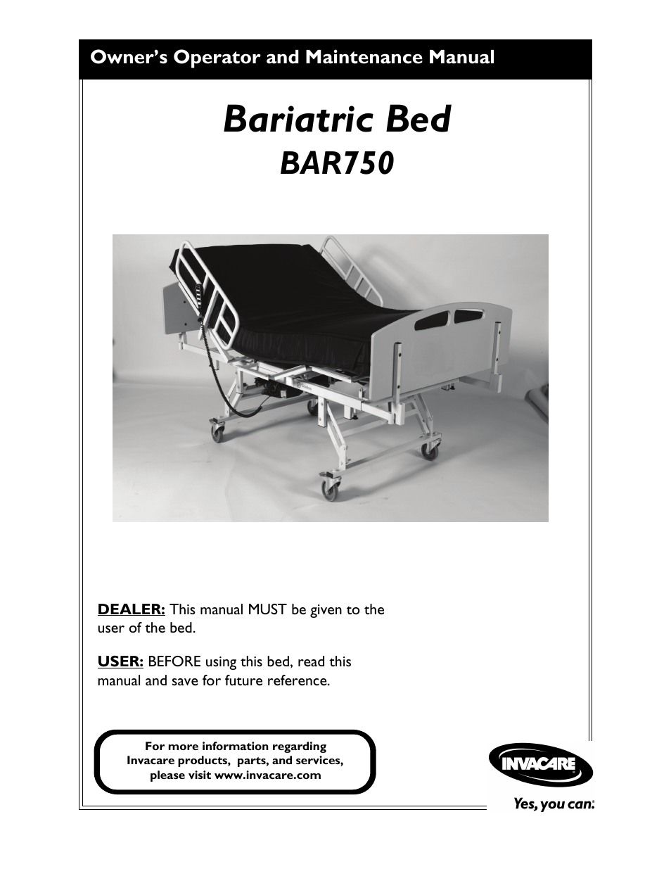 Invacare BAR750 User Manual | 32 pages