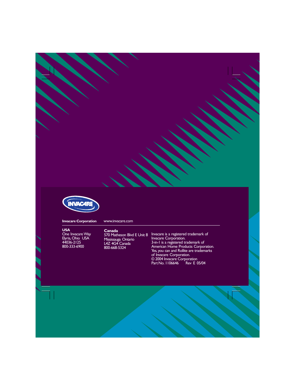 Invacare 68100 User Manual | Page 40 / 40