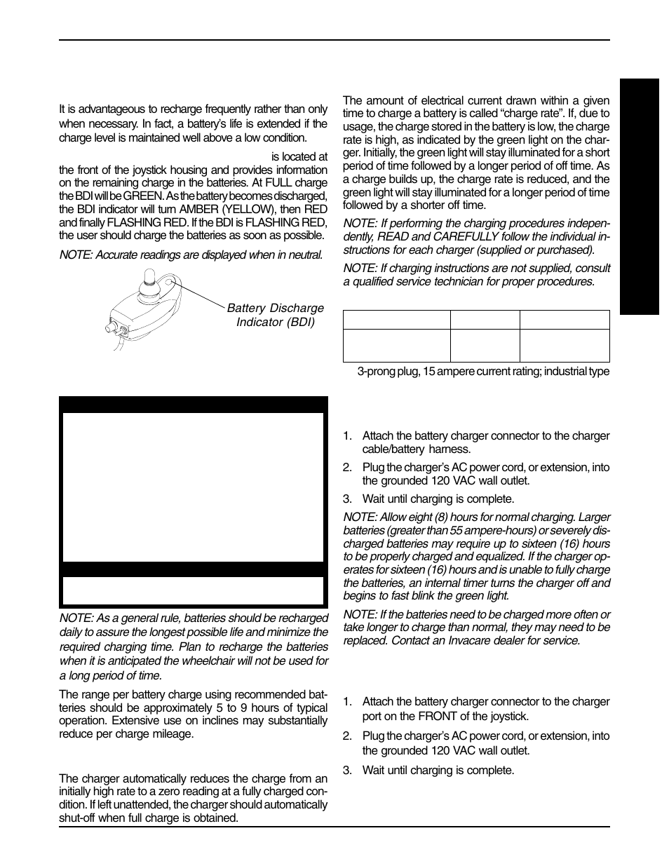 When to charge batteries (figure 2), Charging batteries (figure 3) | Invacare Wheelchair User Manual | Page 39 / 48