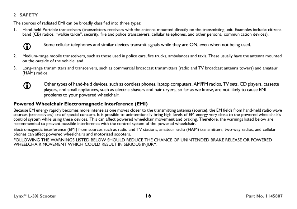 Invacare Lynx L-3X User Manual | Page 16 / 60