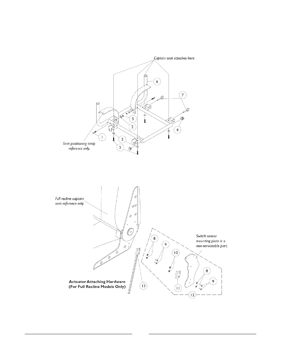 Captain seat frame & actuator hardware | Invacare FWD User Manual | Page 33 / 152