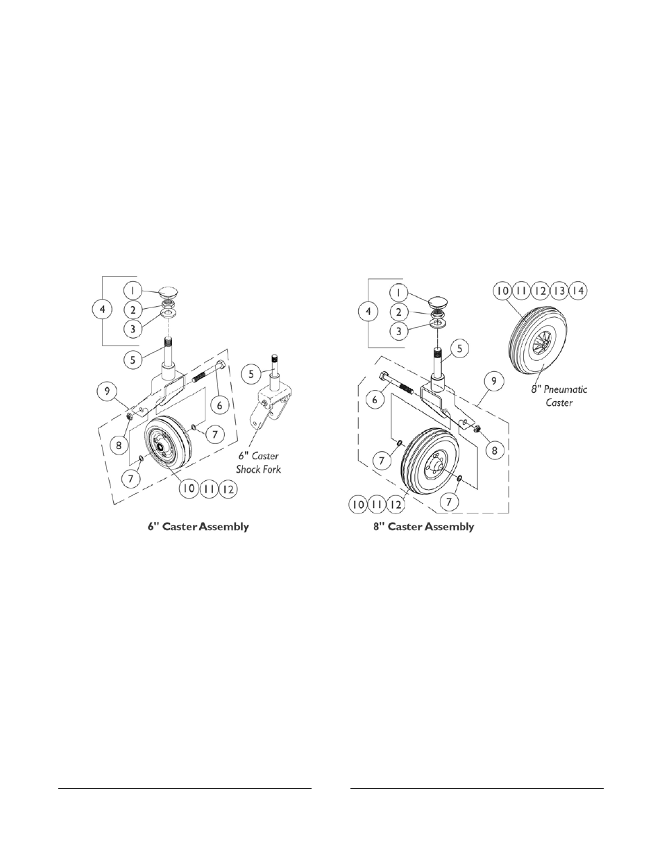 Rear casters - forks & hardware | Invacare FWD User Manual | Page 43 / 152