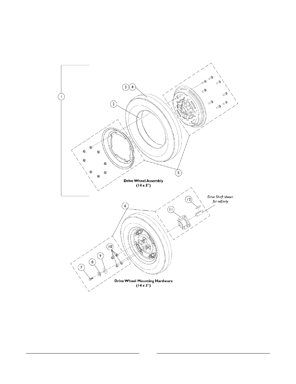 Drive wheel and hub mount (14 x 3") | Invacare FWD User Manual | Page 50 / 152