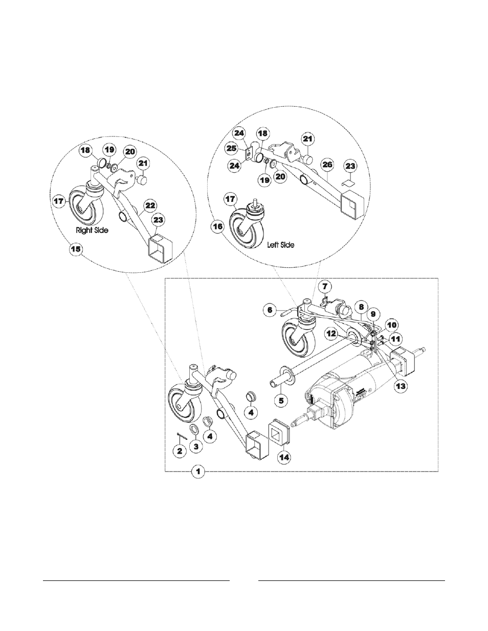 Swingarm and caster with hardware - invacare 400 | Invacare 400 User Manual | Page 11 / 50