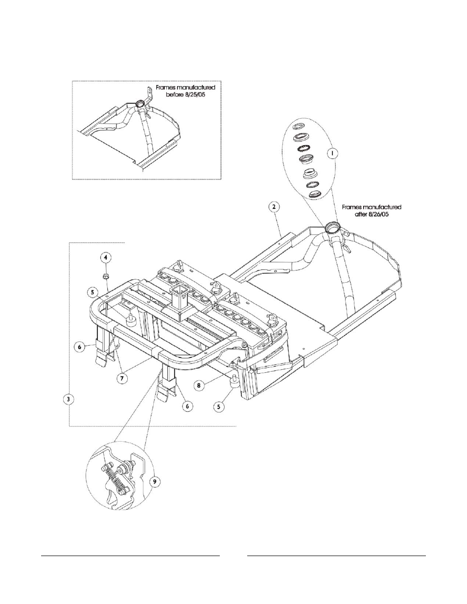 Frame with hardware invacare 400 scooter | Invacare 400 User Manual | Page 8 / 50